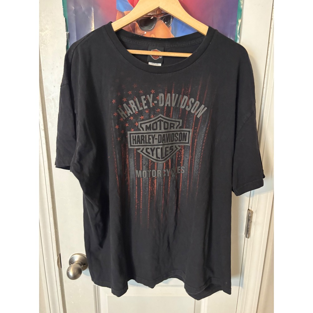 Harley Davidson T Shirt Mens 2XL Black Greensboro NC Biker Graphic USA Made